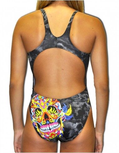 DS SKULL WIDE STRAP SWIMSUIT