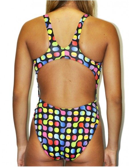 BAÑADOR NATACIÓN DS SPINNER- resistente al cloro, tira ancha.