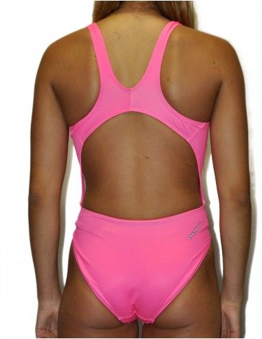 DS PINK FLUOR WOMAN SWIMSUIT WIDE STRAP