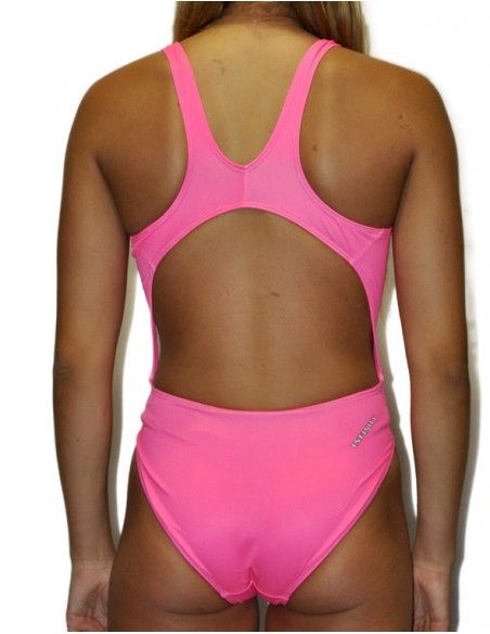 DS PINK FLUOR WOMAN SWIMSUIT WIDE STRAP