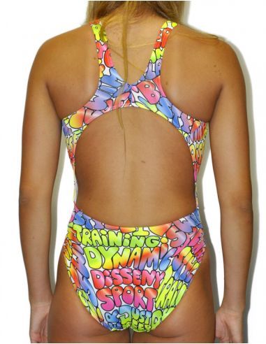BAÑADOR NATACIÓN DS POWER - resistente al cloro, tira ancha.