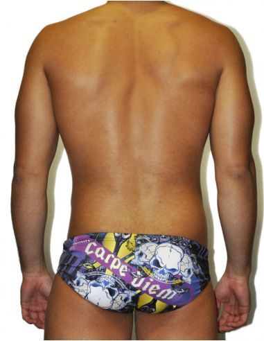 MEN'S WATERPOLO DS SWIMSUIT CARPE DIEM, Double-layered & excellent chlorine resistance.