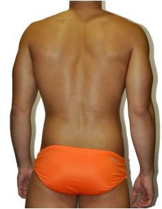 Bañador hombre waterpolo TARONJA FLUOR - doble capa y resistente al cloro. 2