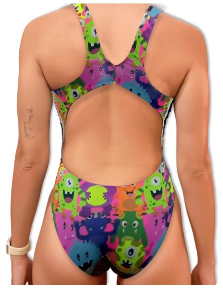 DS LINE MONSTER WOMEN'S WIDE STRAP SWIMMING SUIT