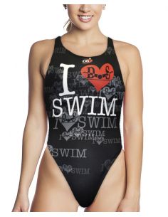 FRAU BADEANZUG SCHWIMMEN TA I LOVE SWIM