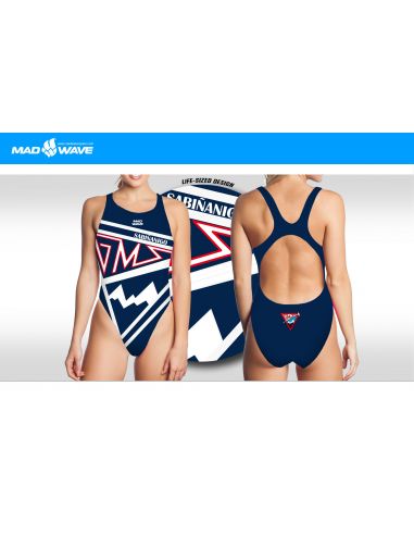 MAD WAVE GIRL'S SWIMSUIT WIDE STRIP - CLUB